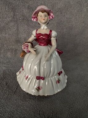 Porcelain Lady Figurine Music Box Working Plays Beautiful Melody